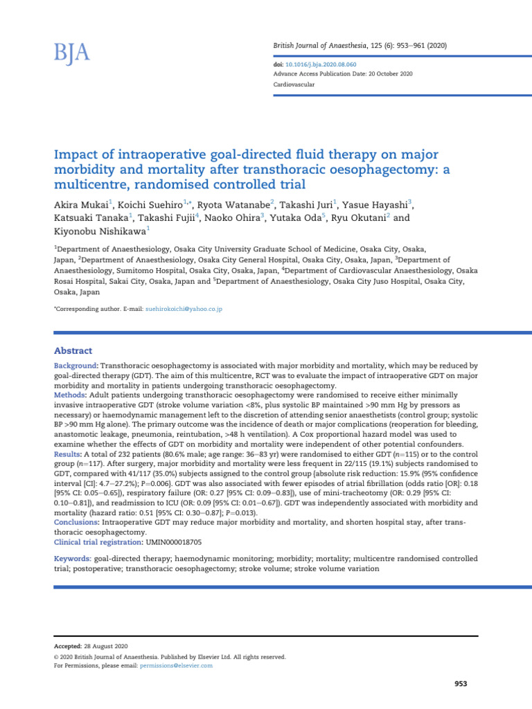 2020.Japan.impact of Intraoperative Goal-Directed Fluid Therapy on ...