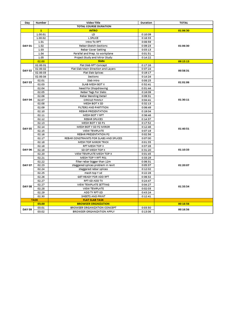 SD RFT Revit 25 Study Plan | PDF | Column | Structural Engineering