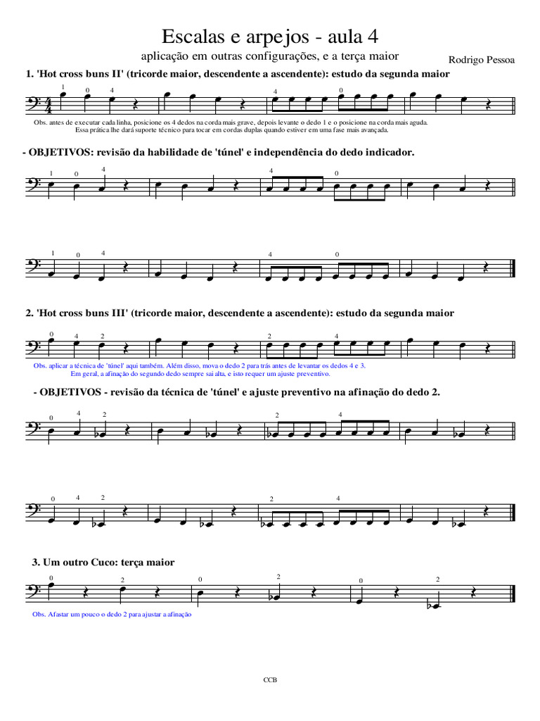 Escalas e Arpejos: Aula 4 e Terça Maior | PDF | Instrumentos de corda