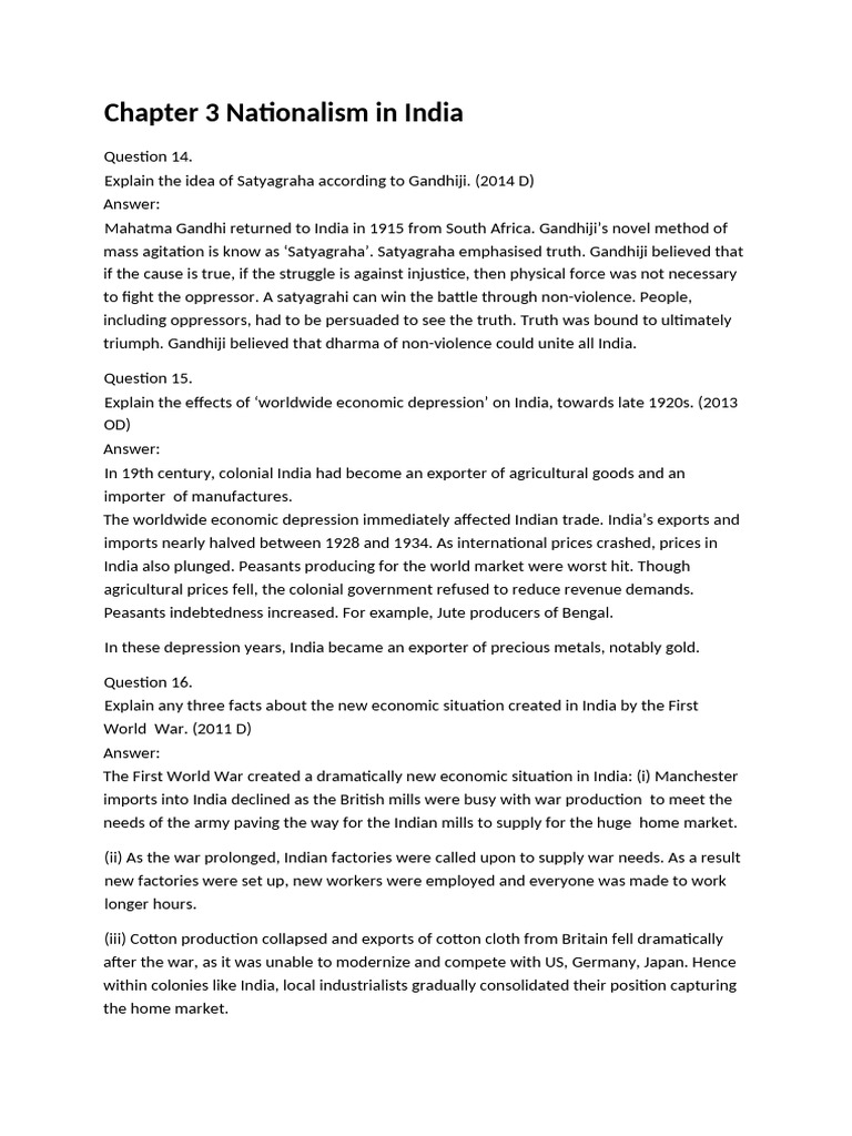 Chapter 3 Nationalism in India | PDF | Mahatma Gandhi | British Raj