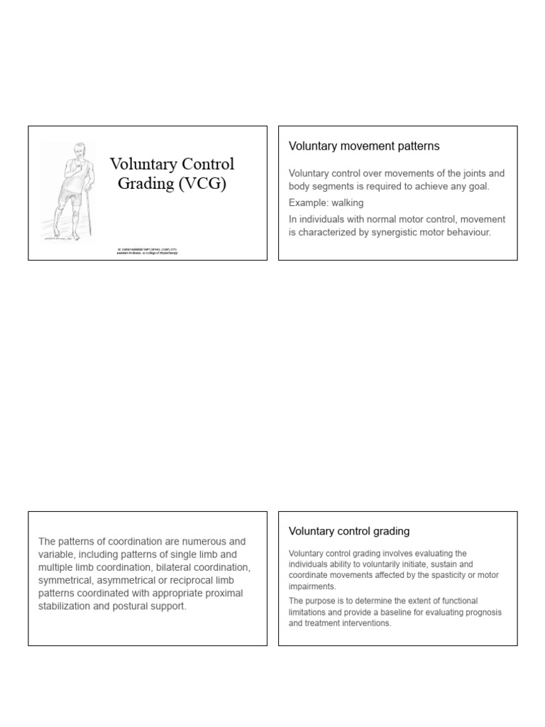 Voluntary Control Grading Overview | PDF | Anatomical Terms Of Motion ...