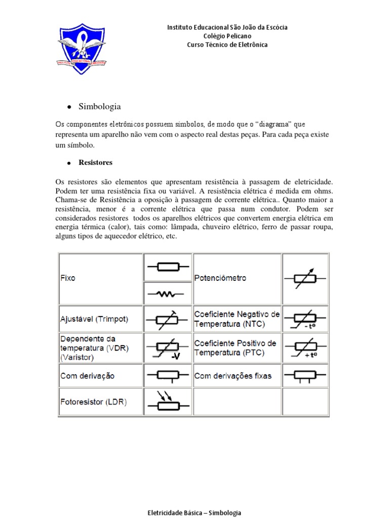 Simbologia de Componentes Eletrônicos | PDF | Eletricidade | Eletrônicos, image size:768x1024