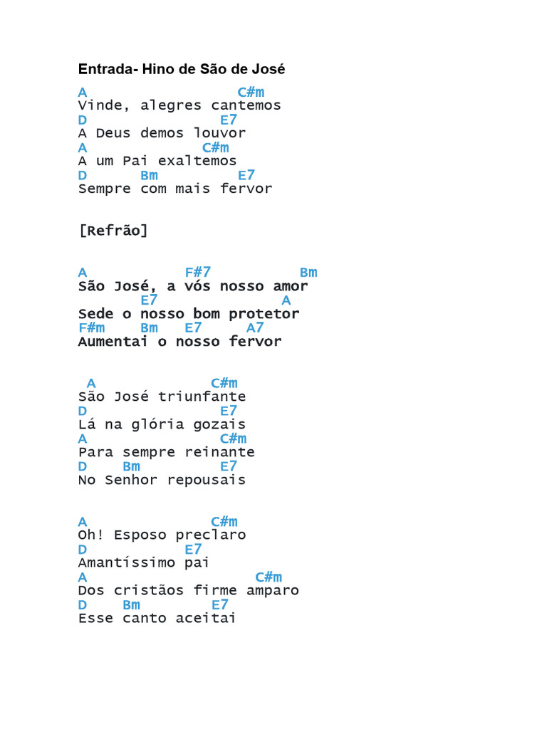Hino de São José e Louvores | PDF | Eucaristia | Oração do Senhor
