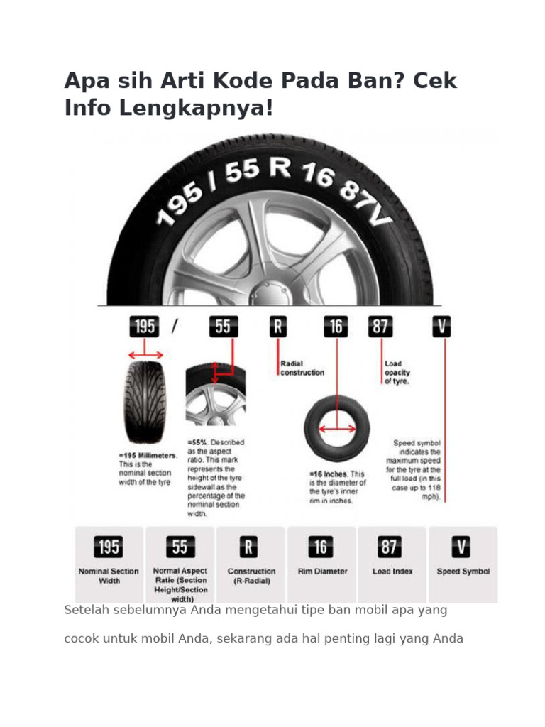 Arti Kode Ban Mobil dan Cara Membaca | PDF
