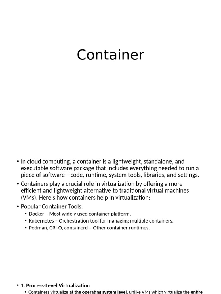 Understanding Cloud Containers vs VMs | PDF