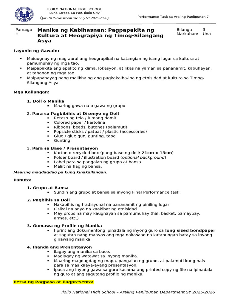 Q1 Performance Task 3 | PDF