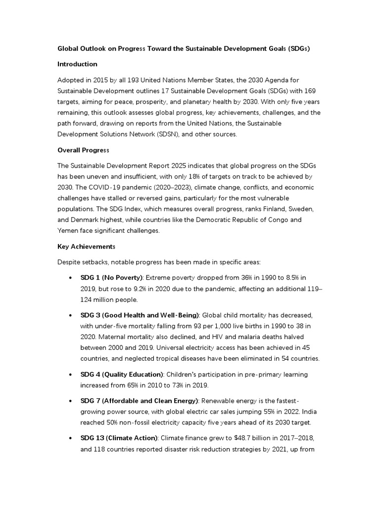 2025 Global SDG Progress Report | PDF | Sustainability | Sustainable ...