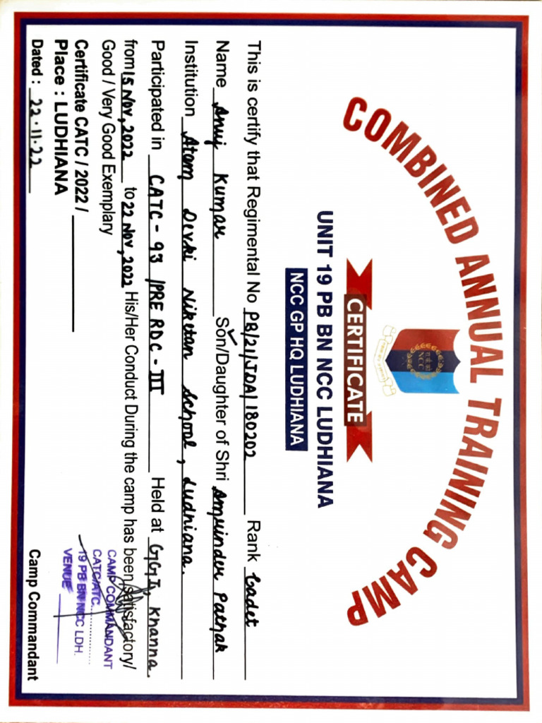 CATC Certificate Anuj | PDF