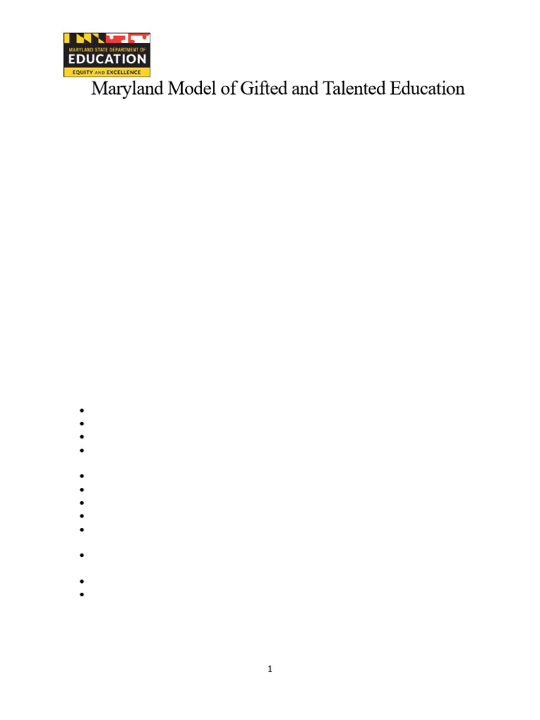 Maryland Gifted Education Guidelines | PDF | Intellectual Giftedness ...