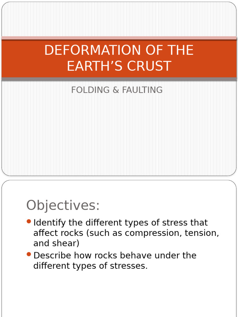 Deformation of The Earth's Crustppt | PDF | Fault (Geology) | Stress ...