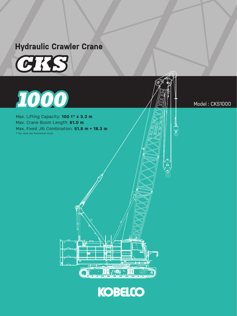 100t Crawler Crane Specifications | PDF | Crane (Machine) | Vehicles
