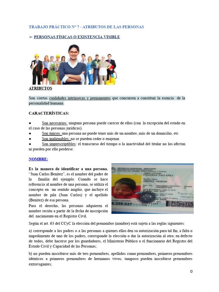TP6 - Atributos de Las Personas | PDF | Derechos | Estado (política)