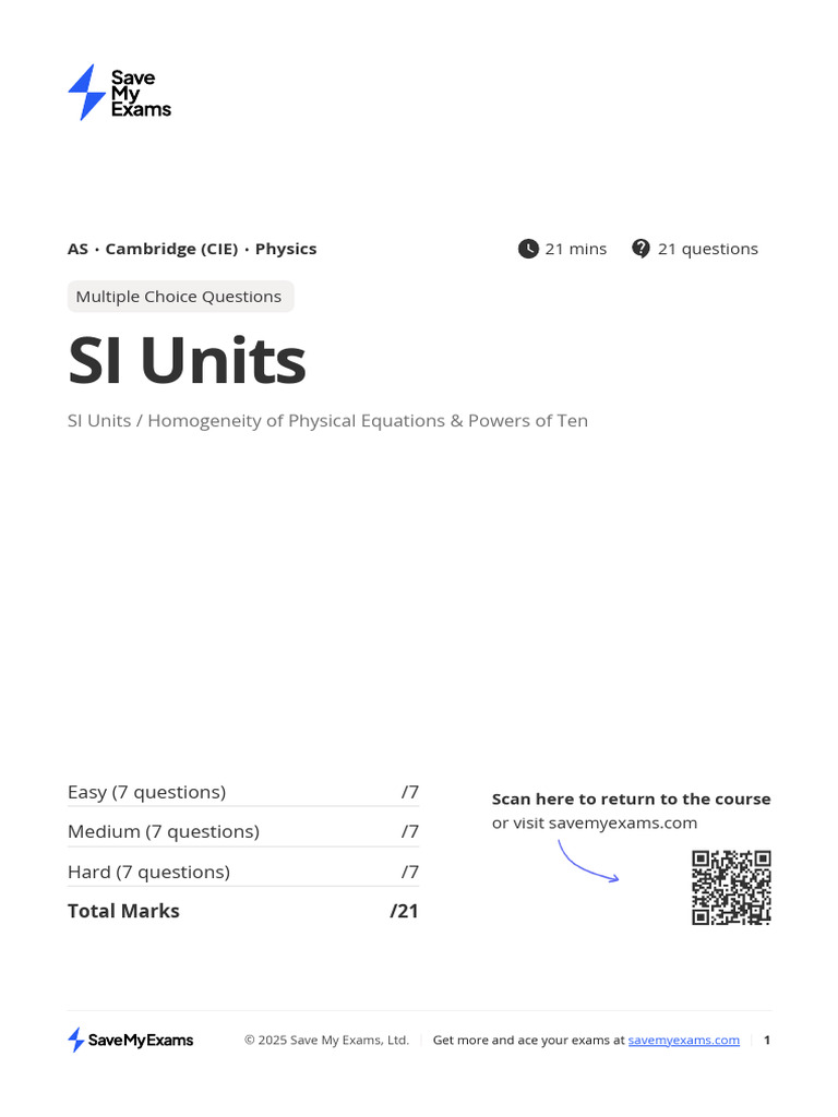 SI Units1 | PDF | International System Of Units | Electronvolt