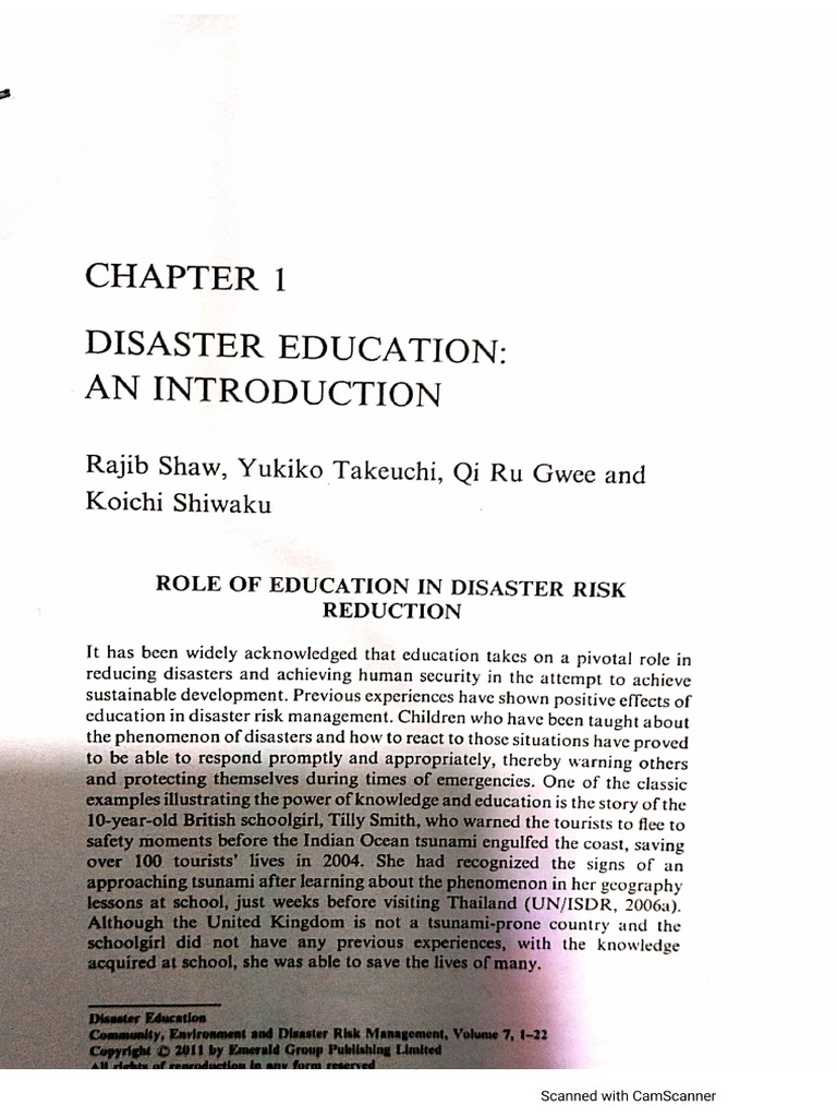 Disaster Education and Introduction | PDF