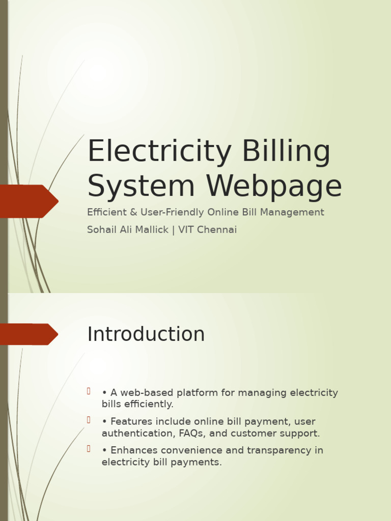 Online Electricity Billing System Overview | PDF | Usability ...
