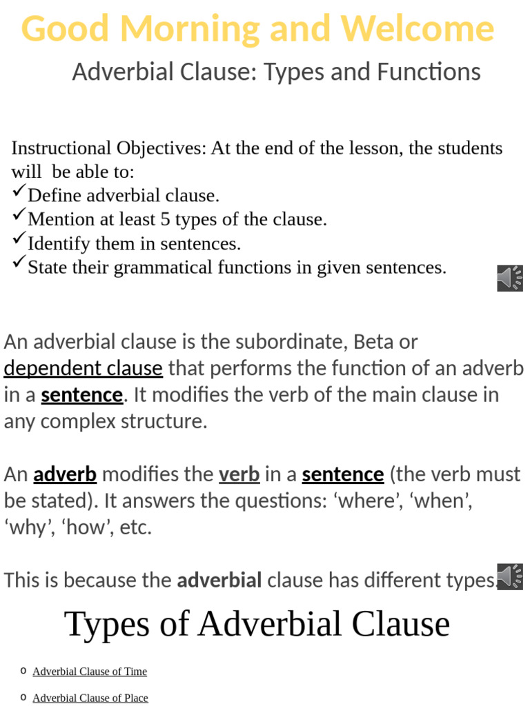 Understanding Adverbial Clauses | PDF | Adverb | Clause