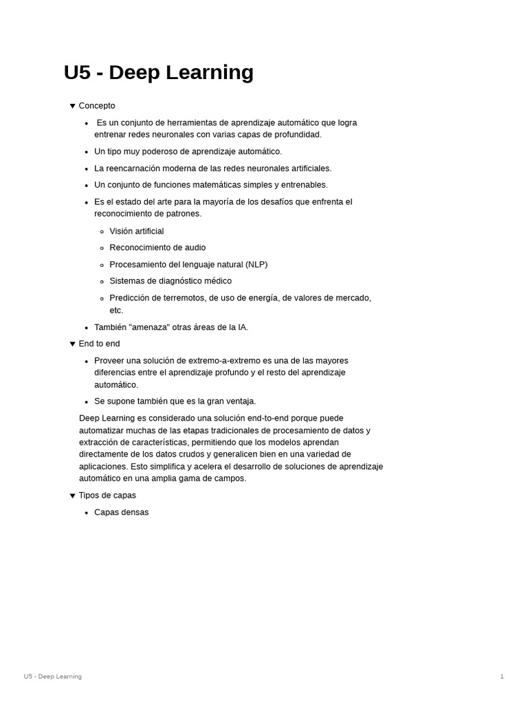U2 - Deep Learning | PDF | Aprendizaje profundo | Inteligencia artificial