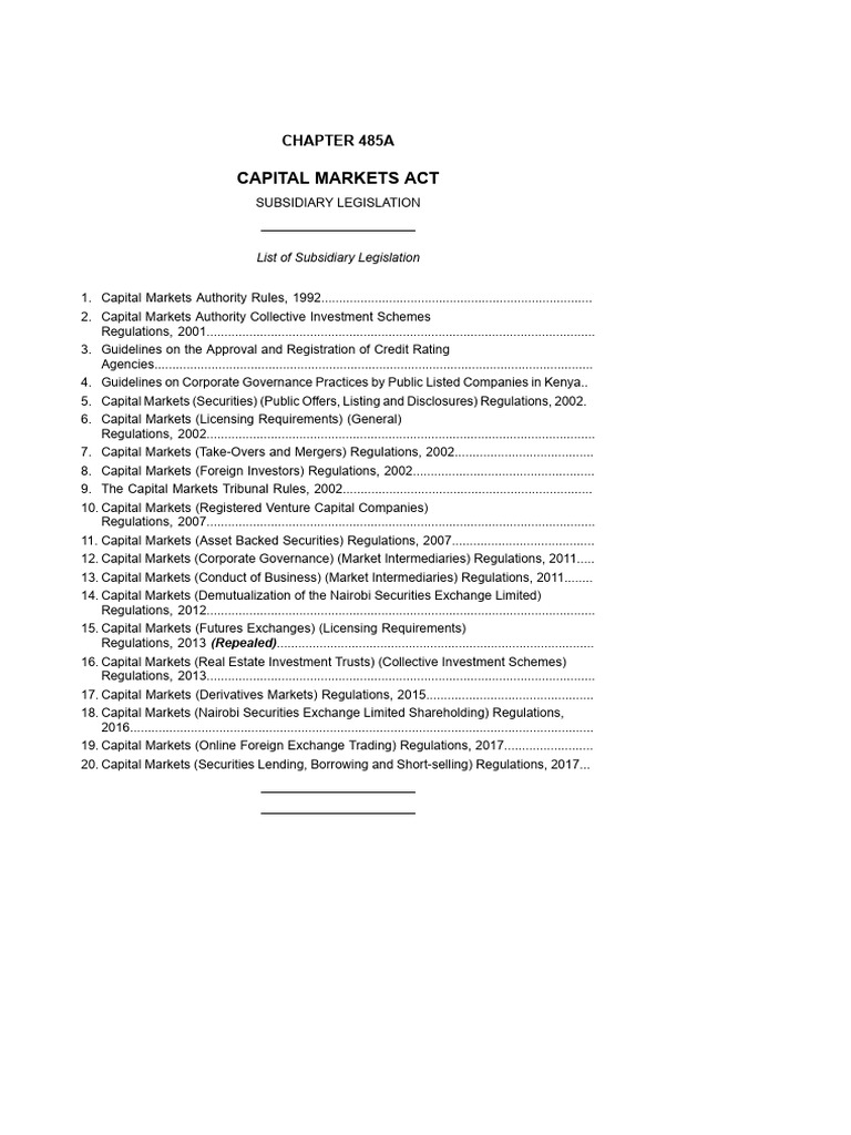 Capital Markets Authority Regulations List | PDF | Investment Fund ...
