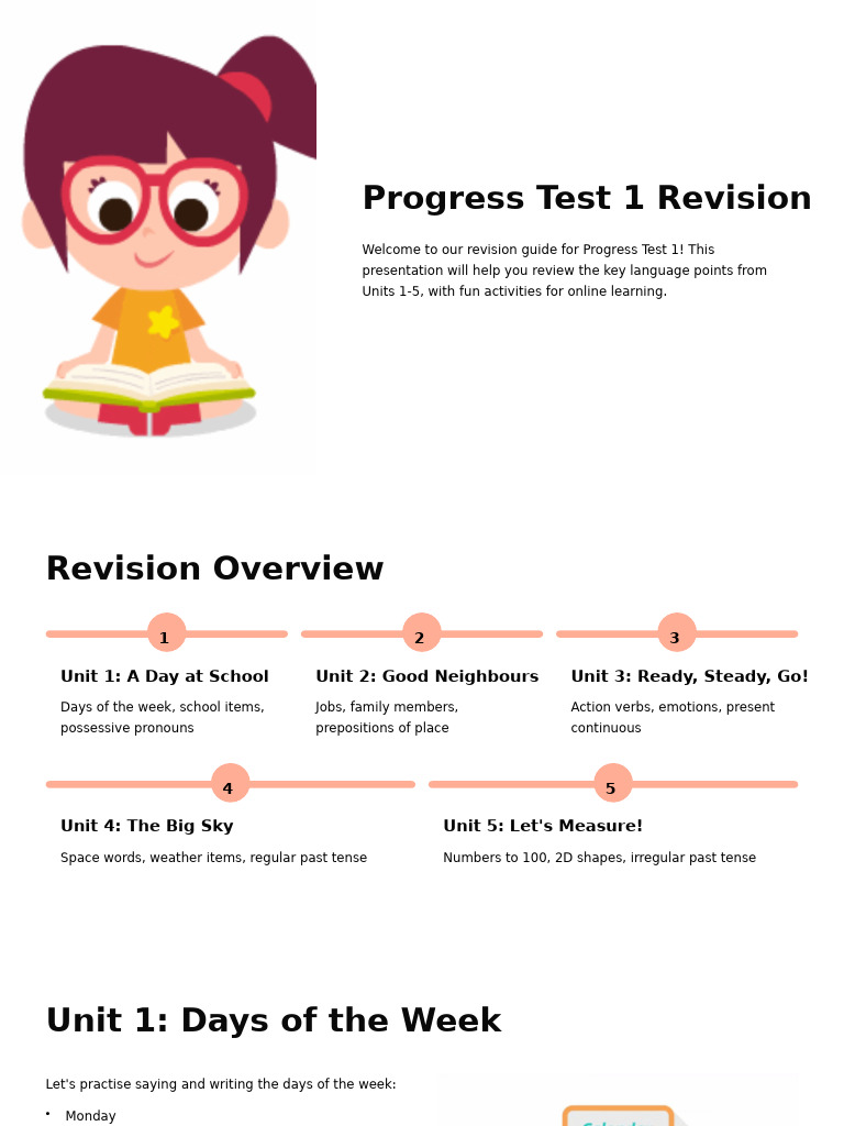 Progress Test 1 Revision Guide | PDF | Sky | Linguistics