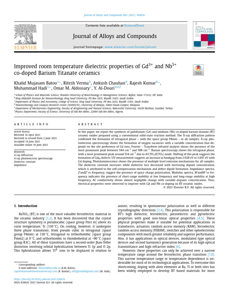 Good Raman Jalcom Awesome Paper | PDF | Dielectric | Ferroelectricity