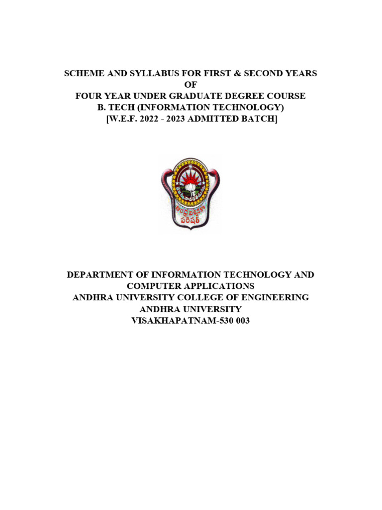 B.Tech IT Course Scheme & Syllabus 2022-23 | PDF | Matrix (Mathematics ...