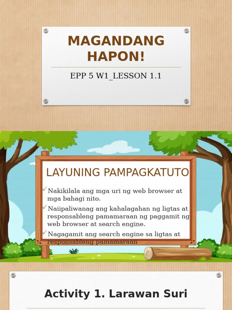 Epp 5 q1 - w1 Lesson 1.1 | PDF