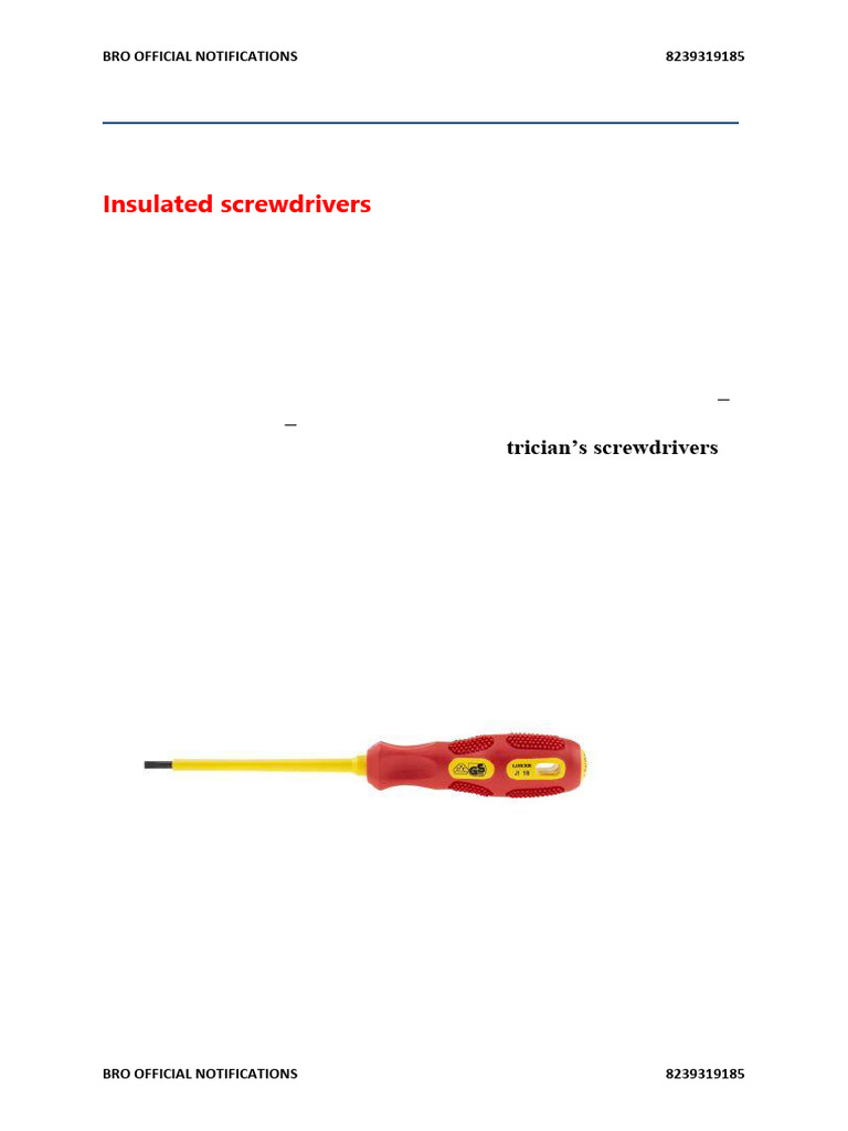 Essential Electrician Tools Guide | PDF | Electrical Wiring | Insulator ...