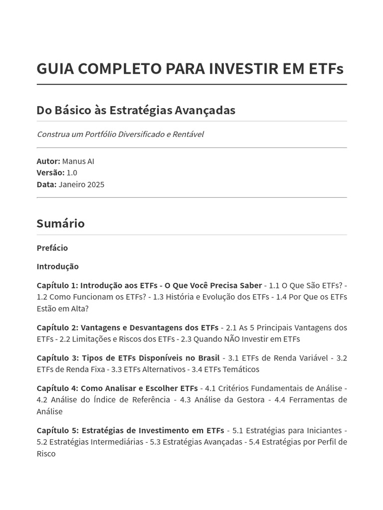 Guia Prático de Investimento em ETFs | PDF | Câmbio de fundo comercial ...