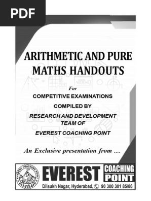 Everest Coaching Point Arithmetic Guide | PDF | Percentage | Numbers