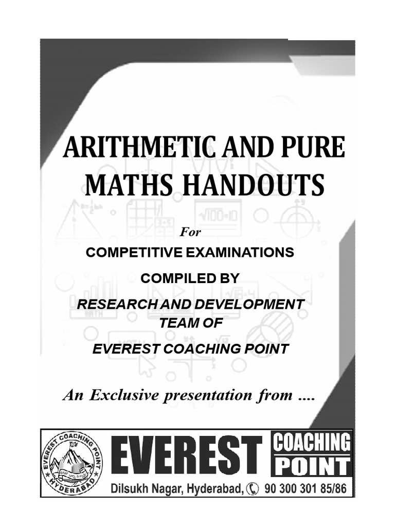 Arithmetic and Pure Maths Handout Booklet New | PDF