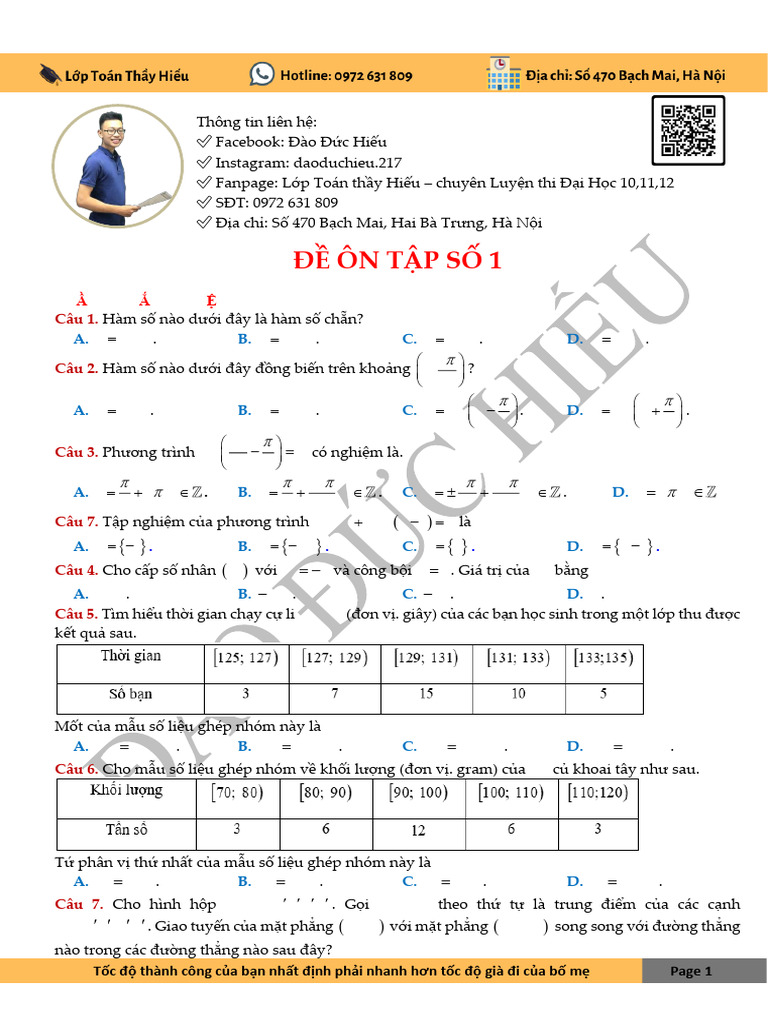 De On So 1 l11 No Dap An | PDF