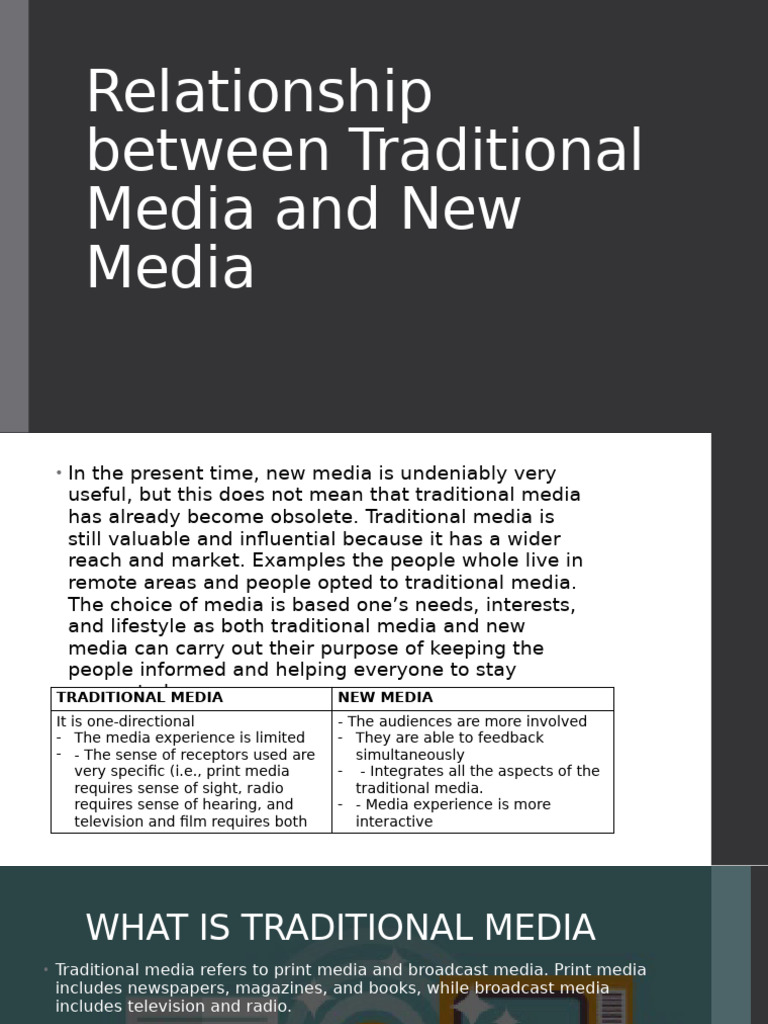 Traditional and New Media Dynamics | PDF | Mass Media | New Media
