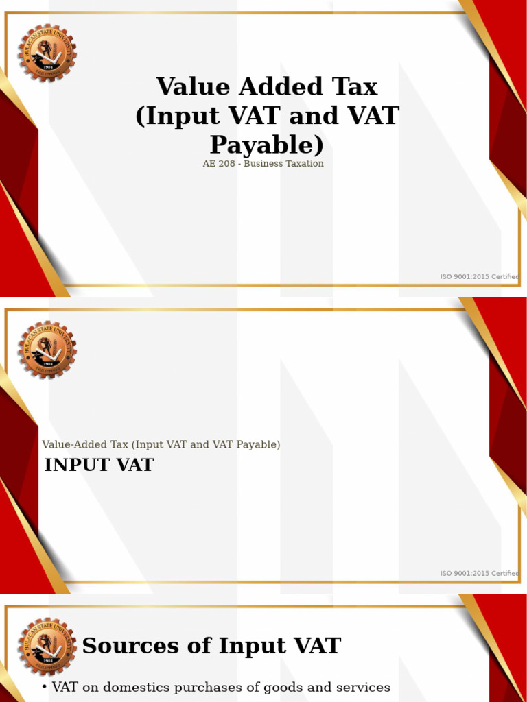 VAT Input and Payable Overview | PDF | Value Added Tax | Invoice