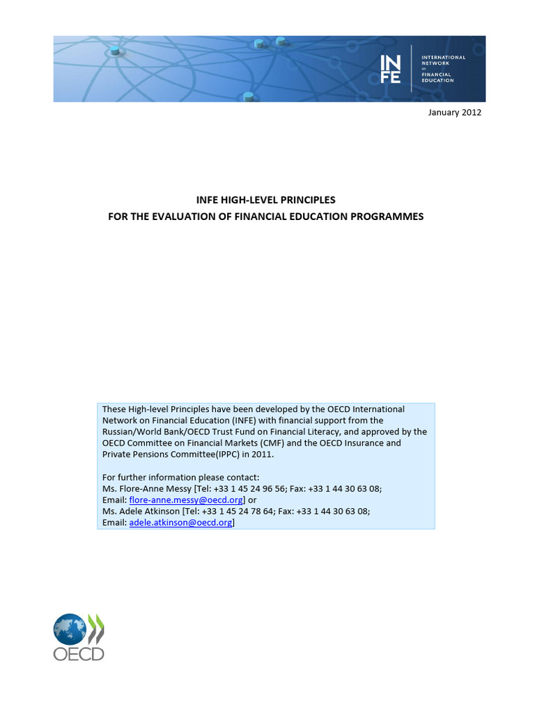INFE Principles for Evaluating Financial Education | PDF | Evaluation ...