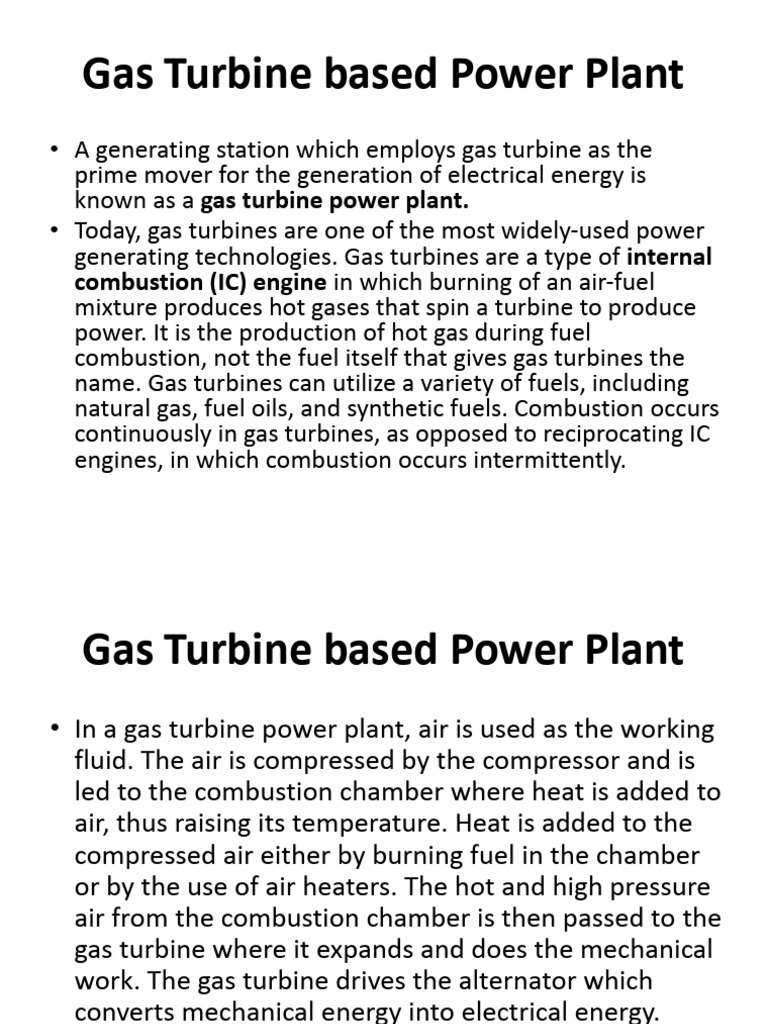 Overview of Gas Turbine Power Plants | PDF | Gas Turbine | Power Station