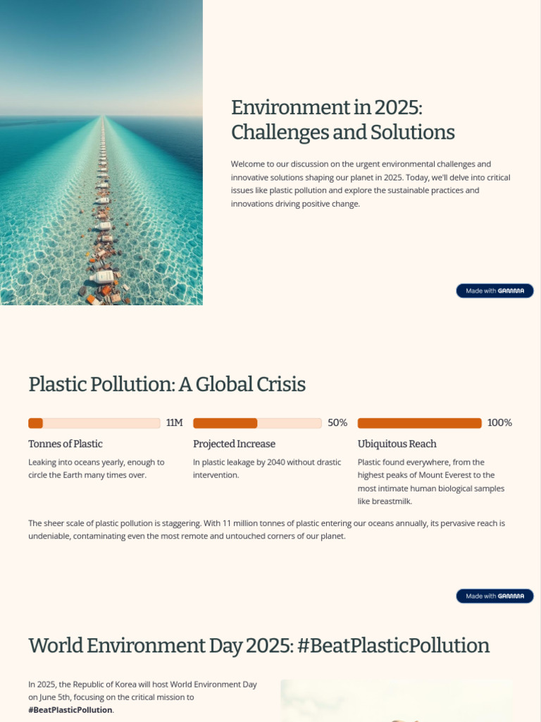 Environmental Challenges and Solutions 2025 | PDF | Sustainability ...