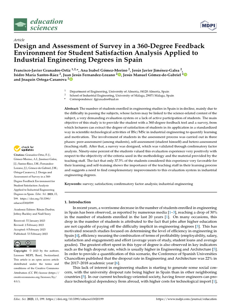 360-Degree Feedback in Engineering Education | PDF | Survey Methodology ...