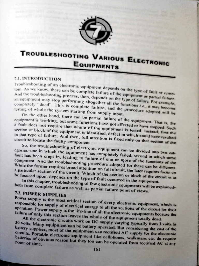 Troubleshooting Electronic Equipment Guide | PDF | Rectifier | Power Supply