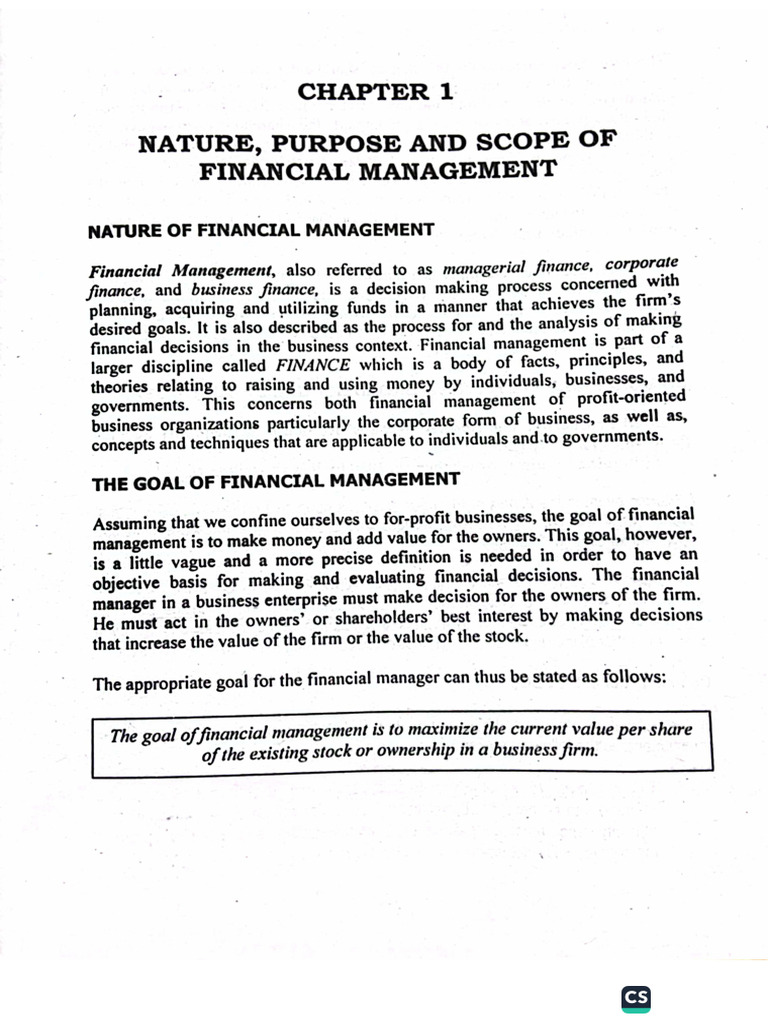 FM Chapters 1 To 3 | PDF