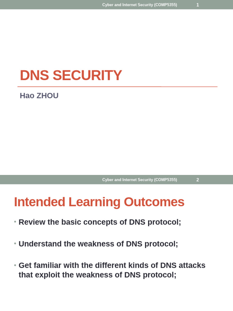 DNS Security: Vulnerabilities and Attacks | PDF | Domain Name System ...