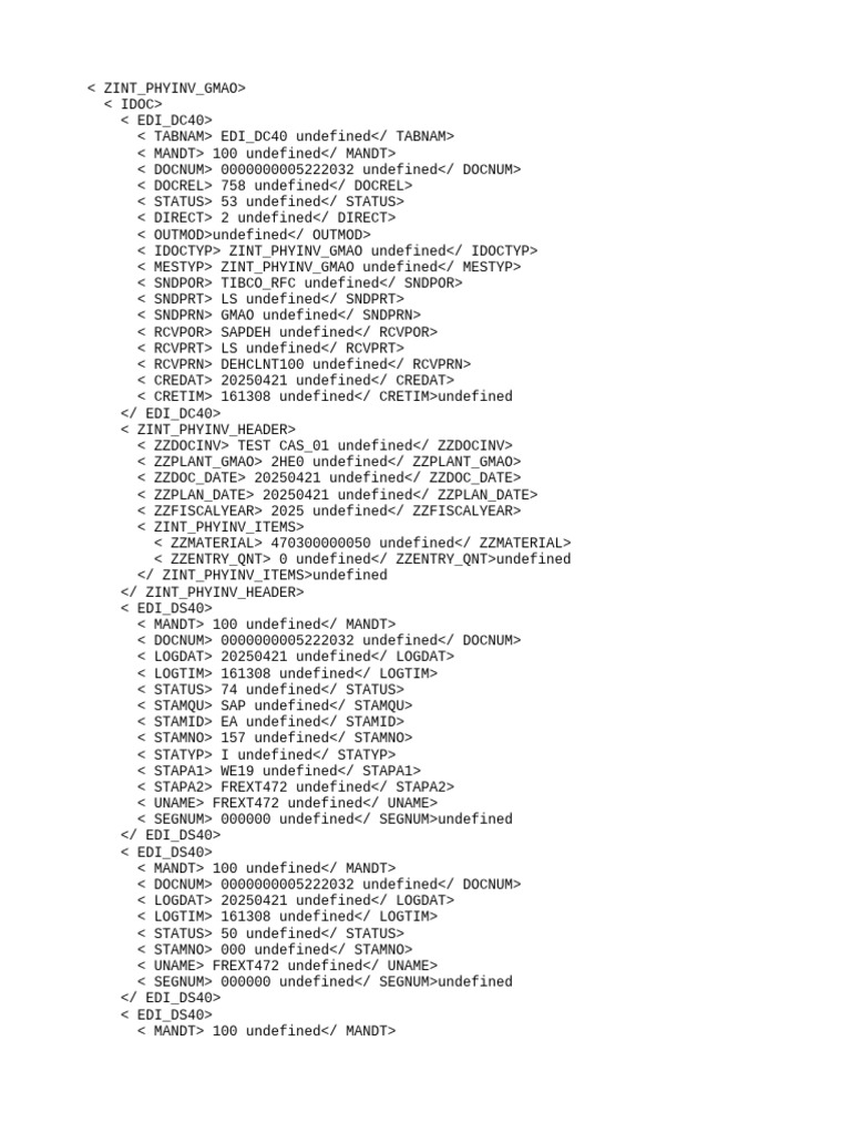 EDI Document for Physical Inventory | PDF | Computer File Formats ...