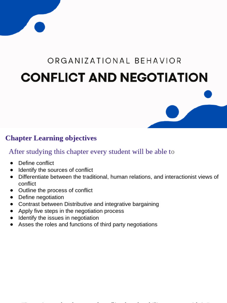 Understanding Conflict and Negotiation | PDF | Negotiation | Communication