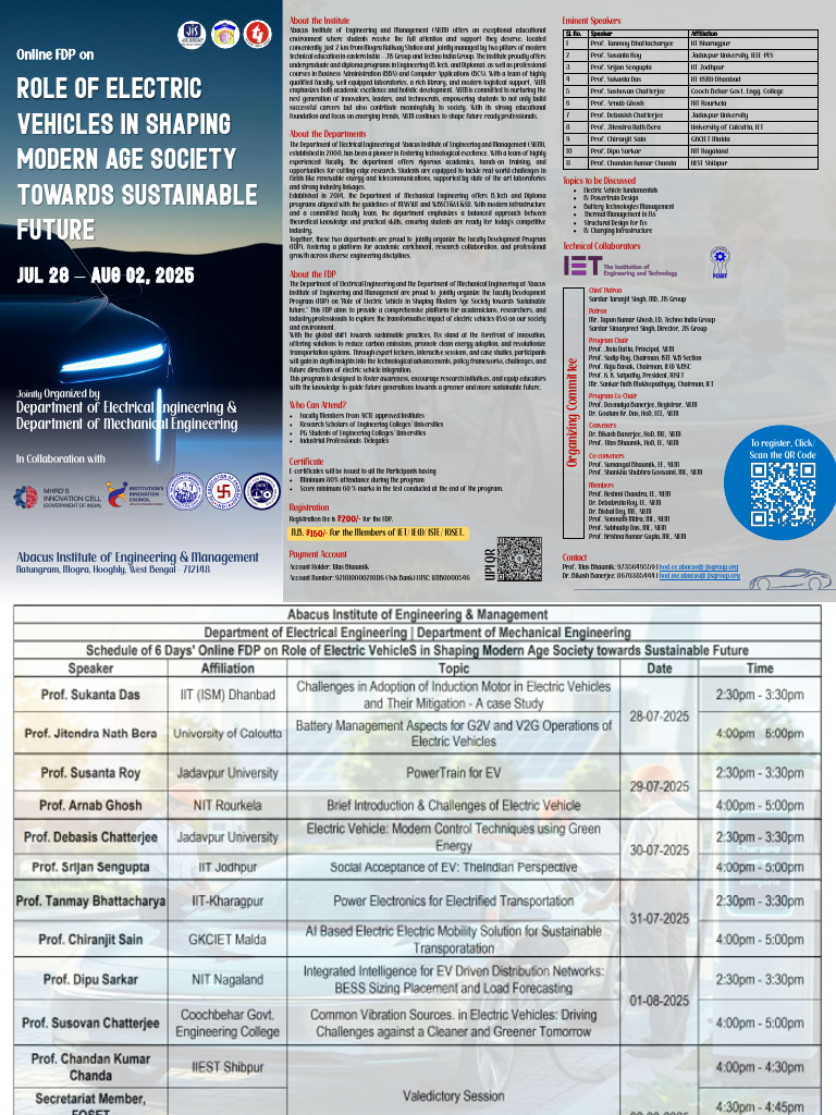 FDP on Electric Vehicles for Sustainability | PDF | Electric Vehicle ...