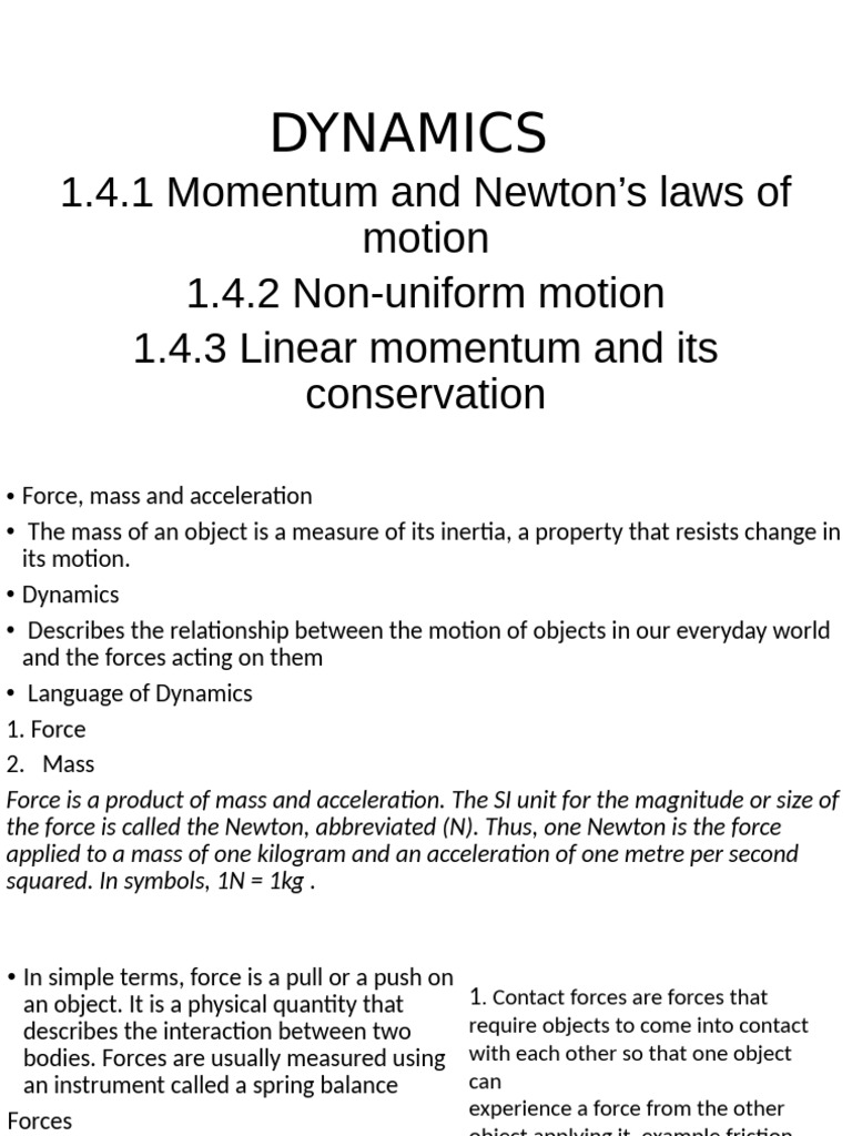 Understanding Dynamics and Forces | PDF | Force | Momentum