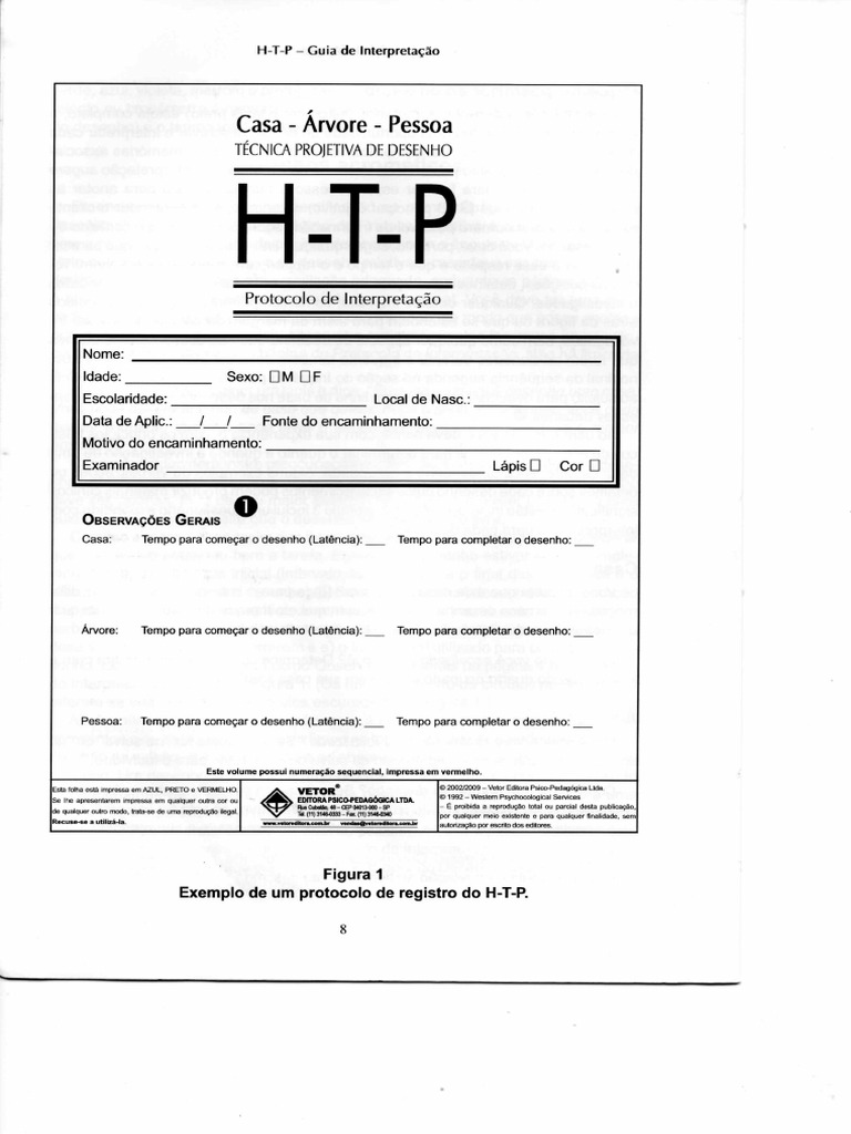 PROTOCOLO DE INTERPRETAÇÃO DO HTP - Exemplo | PDF