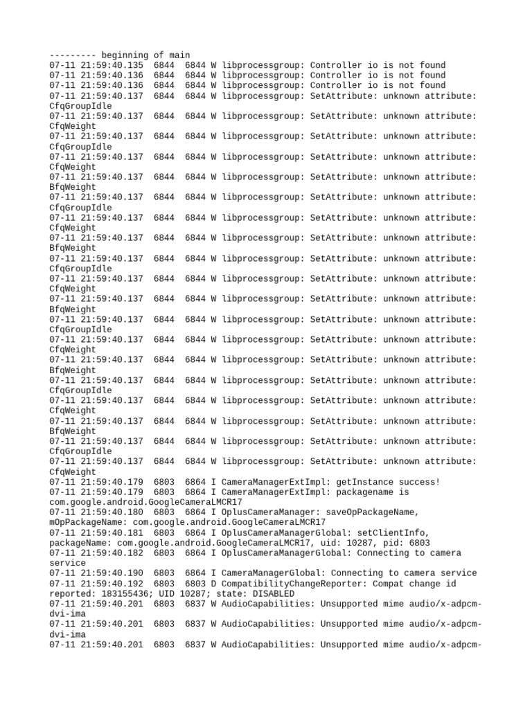 Oplus Camera Manager Log Analysis | PDF | Computing | Software