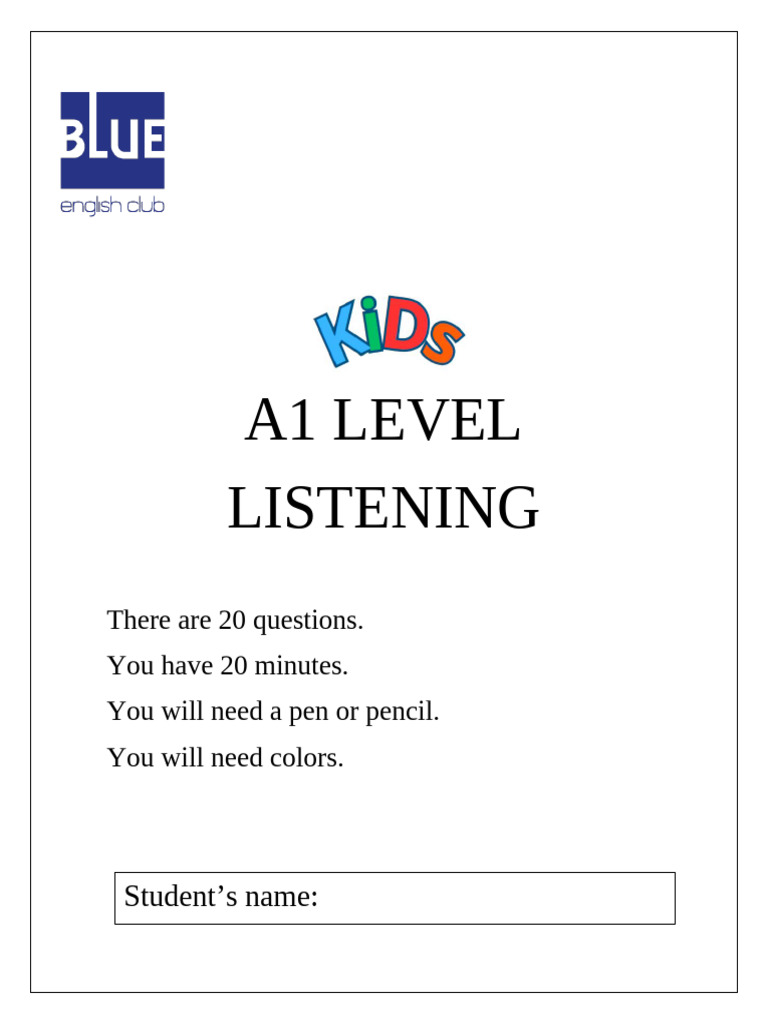 A1 LEVEL Preparation | PDF