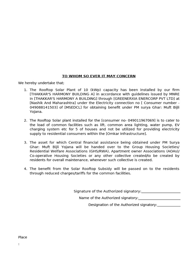 Undertaking by Developer Promotors-1 | PDF