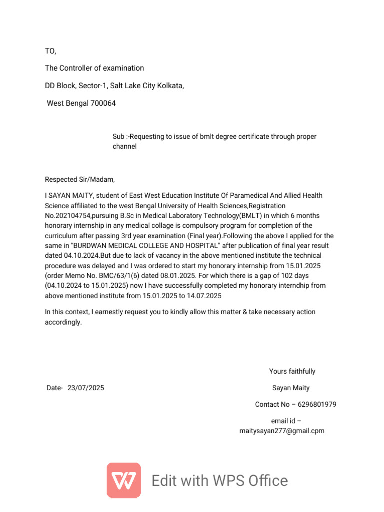 Controller Letter Sayan | PDF