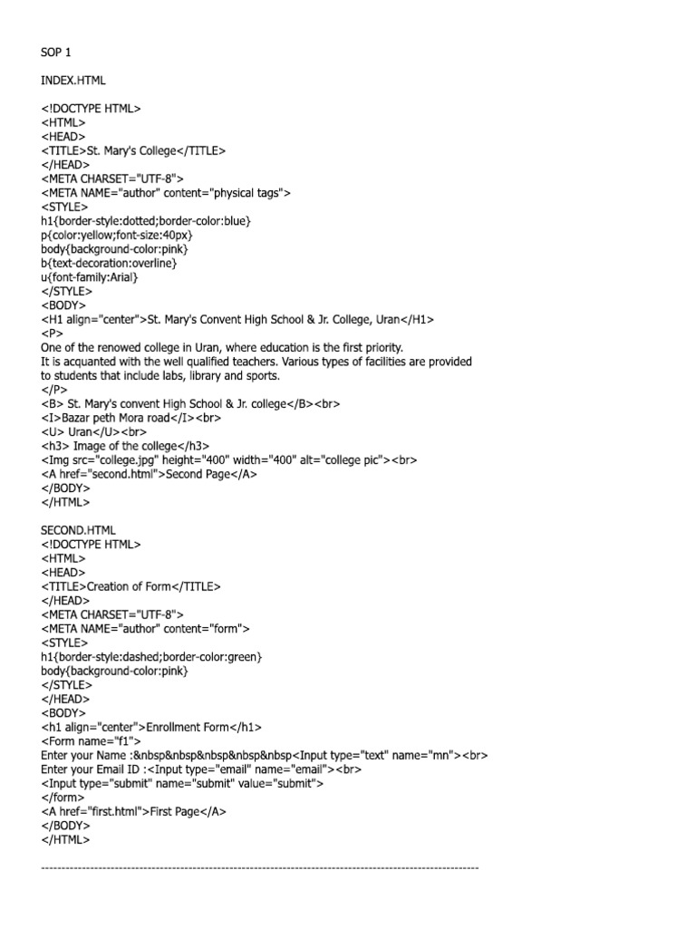 HTML Programs 3 | PDF